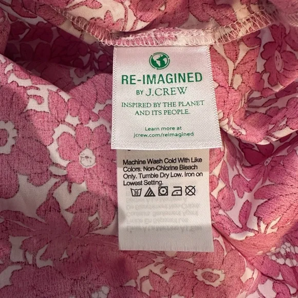 NWT Button-front ruffleneck popover in blushing meadow cotton poplin size large - Picture 7 of 8